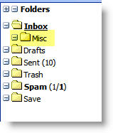 WebMail Instructions 5 - New Folder Image