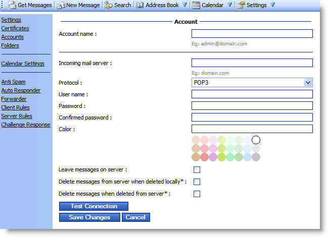 WebMail Instructions 23 - Change Password Image