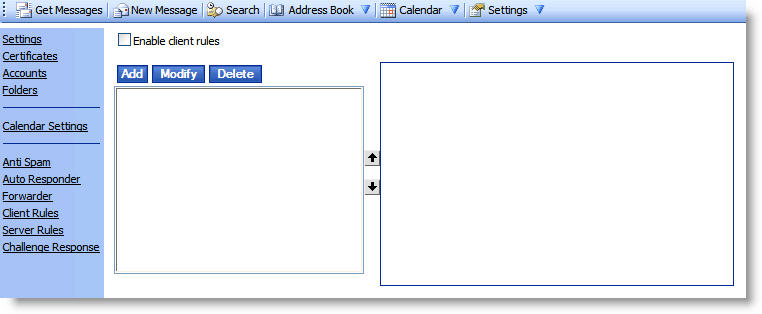 WebMail Instructions 28 - Client Rules Settings Image