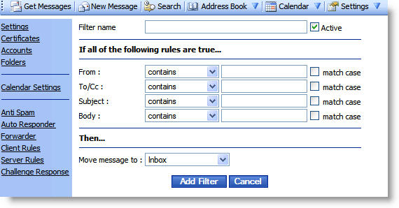 WebMail Instructions 29 - Client Filter Rules Image
